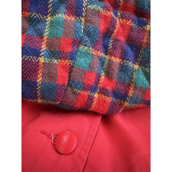 VTG 70s Rothschild Red Girls Coat (6X) Union Made ILGWU, Lined Hood Swing Coat - Picture 14 of 16